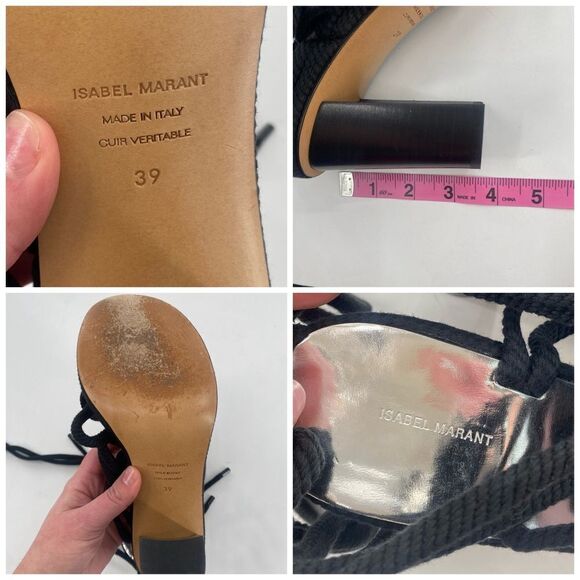 ISABEL MARANT Black Ankle Strap Heels Sandals - Picture 12 of 12